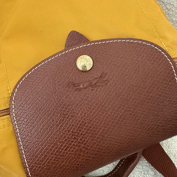 Longchamp Le Pliage Backpack Mustard Yellow / Brown Leather Trim main image 2